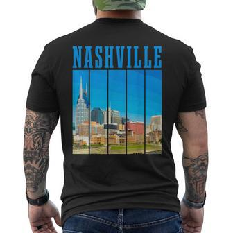 Nashville Skyline Tennessee Music City Vintage Pride Men's T-shirt Back Print - Monsterry DE