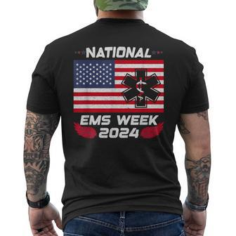 National Ems Week 2024 Emergency Medical Services Emt Men's T-shirt Back Print - Seseable
