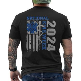 National Ems Week 2024 Usa Flag Emergency Medical Services Men's T-shirt Back Print | Mazezy CA