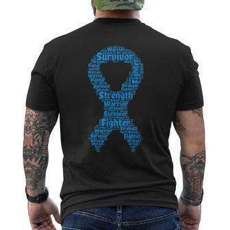 National Foster Care Month Blue Ribbon With Words Men's T-shirt Back Print - Monsterry UK