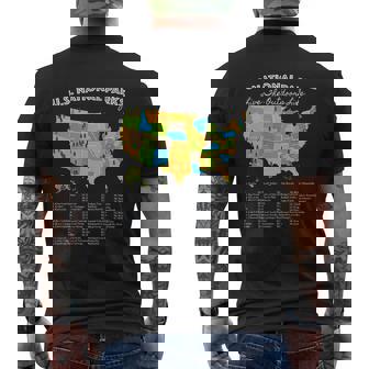 National Park Map All 59 National Parks Inside Us Mens Back Print T-shirt - Thegiftio