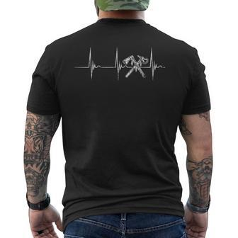 Native American Axes Heartbeat Ekg Pulse Indian Chief Tribes Men's T-shirt Back Print - Monsterry DE