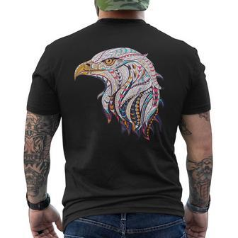 Native American Colorful Patriotic Eagle Beautiful Men's T-shirt Back Print - Monsterry
