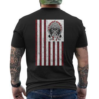 Native American Hustle Hard Hip Hop Hustlers Usa Flag Men's T-shirt Back Print - Monsterry AU