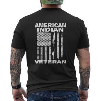 Native American Veteran Mens Back Print T-shirt - Thegiftio