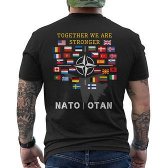 Nato Otan With Finland And Sweden Together We Are Stronger Men's T-shirt Back Print - Monsterry DE
