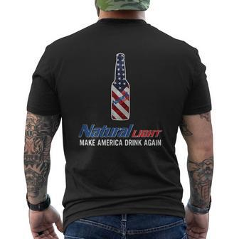 Natural Light Make America Drink Again Mens Back Print T-shirt - Seseable