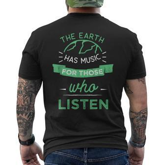 Nature Theme Earth Quote Earth Music Vintage Novelty Men's T-shirt Back Print - Monsterry AU