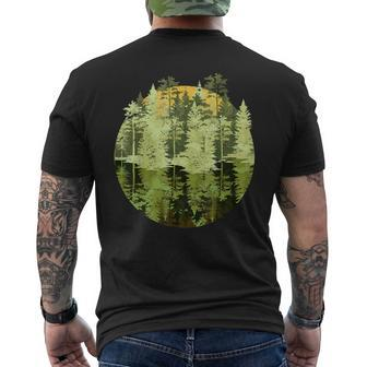 Nature Trees Reflection Outdoor Wildlife Forest Men's T-shirt Back Print - Monsterry