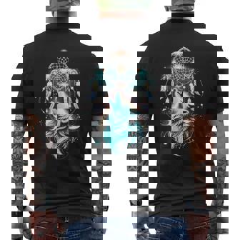 Nature Wild Dog Wolf Howling At The Moon Dream Catcher Men's T-shirt Back Print - Thegiftio UK