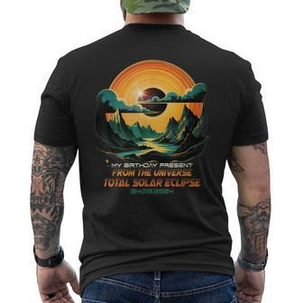 Nature Wildlife Total Solar Eclipse Apr 8 2024 Birthday Men's T-shirt Back Print - Monsterry