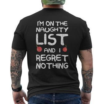 Naughty List No Regrets Men's T-shirt Back Print - Monsterry UK