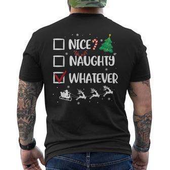 Naughty Nice Whatever Christmas Santa Hat Xmas Mens Back Print T-shirt - Thegiftio UK