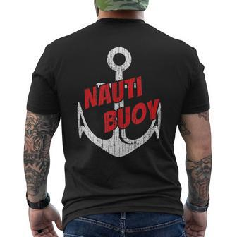 Nauti Buoy Boating Fun Lake Life Sailboat Motor Boat Men's T-shirt Back Print - Monsterry