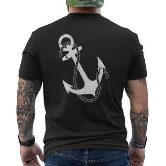 Nautical Anchor Mens Back Print T-shirt - Seseable