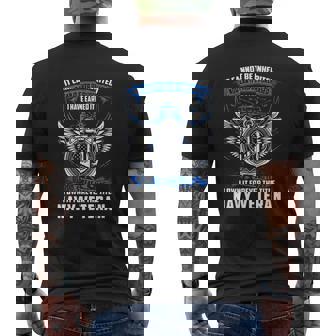 Navy Veteran T Shirt Mens Back Print T-shirt - Thegiftio UK