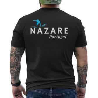 Nazare Portugal Wave Surf Surfing Surfer Men's T-shirt Back Print | Mazezy