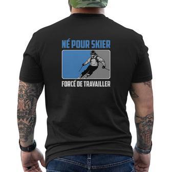 Né Pour Skier Ski Tshirt T-shirt imprimé au dos - Cadeauxyz