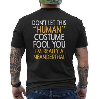 Neanderthal Human Costumehalloweengift Mens Back Print T-shirt - Thegiftio UK