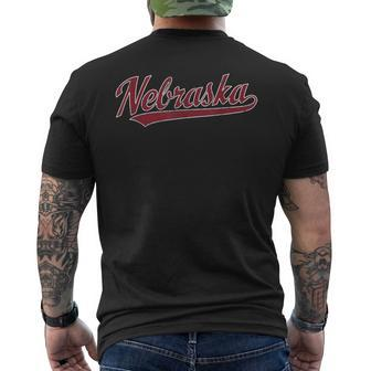 Nebraska Ne Vintage Sports Retro Script Men's T-shirt Back Print - Thegiftio UK
