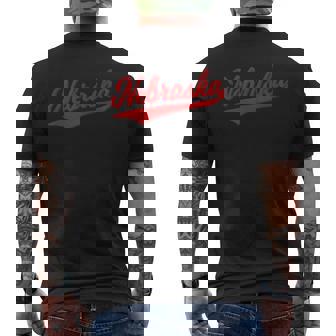 Nebraska Sports Varsity Script Vintage Retro Jersey Mens Back Print T-shirt - Thegiftio