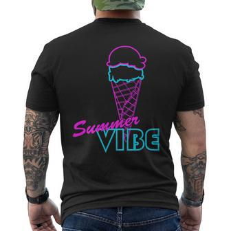 Neon 80S Summer Vibe Ice Cream Men's T-shirt Back Print - Monsterry