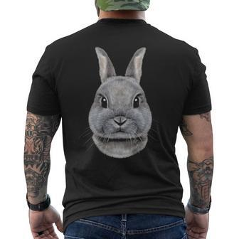 Netherland Dwarf Rabbit Face Men's T-shirt Back Print | Mazezy CA