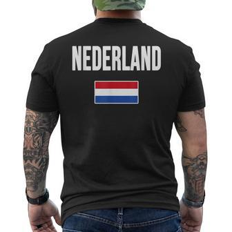 Netherlands Dutch Flag Nederland Flag Holland Souvenir Men's T-shirt Back Print - Monsterry