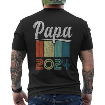 Neuer Papa Frischgebackener Papa Papa 2024 T-Shirt mit Rückendruck - Geschenkecke