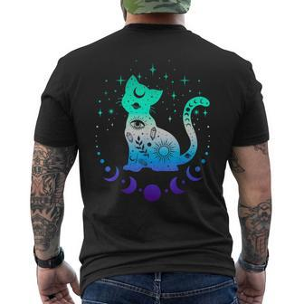 New Blue Gay Male Mlm Pride Flag Astrology Cat Men's T-shirt Back Print - Monsterry