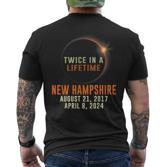 New Hampshire Total Solar Eclipse Twice In A Lifetime 2024 Men's T-shirt Back Print - Monsterry DE