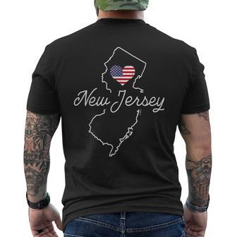 New Jersey Lover Love Nj State Flag New Jersey Men's T-shirt Back Print - Seseable