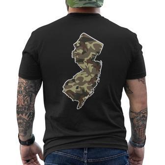 New Jersey Pride Hunting Military Camo Nj State Map Men's T-shirt Back Print - Monsterry DE