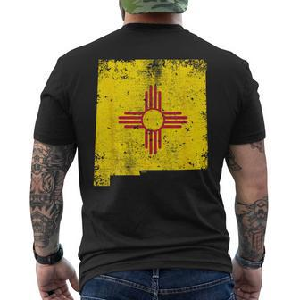 New Mexico State Flag Faded Flag Of New Mexico Men's T-shirt Back Print - Monsterry UK