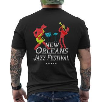 New Orleans Festival Of Jazz Music Mens Back Print T-shirt - Thegiftio UK