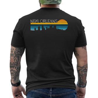 New Orleans Skyline Vintage Retro Sunset New Orleans City Men's T-shirt Back Print - Monsterry UK