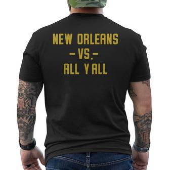 New Orleans Vs All Yall For Y'all Louisiana Vintage Men's T-shirt Back Print - Seseable