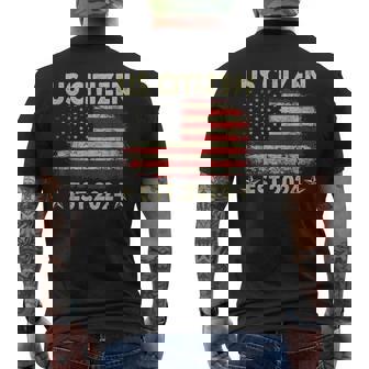 New Us Citizen Est 2024 American Immigrant Citizenship Men's T-shirt Back Print - Thegiftio