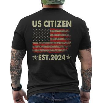 New Us Citizen Est 2024 American Immigrant Citizenship Men's T-shirt Back Print - Seseable