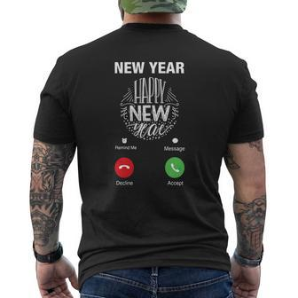 New Year Eve Is Calling Present Mens Premium T-Shirt Mens Back Print T-shirt - Seseable