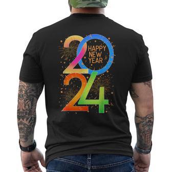 New Year's Eve 2024 Colorful Nye Party Men's T-shirt Back Print - Monsterry AU