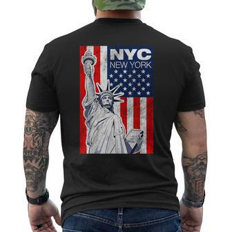 New York City Statue Of Liberty T Cool New York City Men's T-shirt Back Print - Monsterry CA