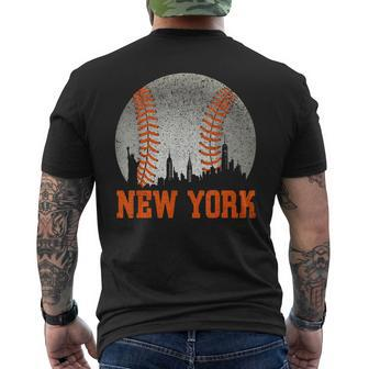 New York Retro Baseball Lover Met At Game Day Men's T-shirt Back Print - Monsterry CA