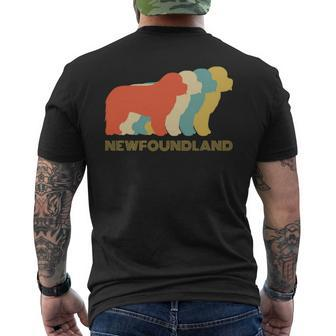 Newfoundland Dog Breed Vintage Look Silhouette Men's T-shirt Back Print - Monsterry