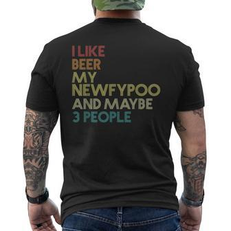 Newfypoo Dog Owner Beer Lover Quote Vintage Retro Men's T-shirt Back Print - Monsterry AU
