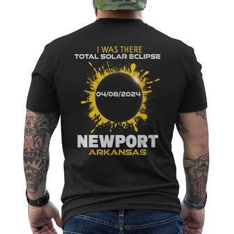 Newport Arkansas Total Solar Eclipse 2024 Men's T-shirt Back Print - Monsterry UK