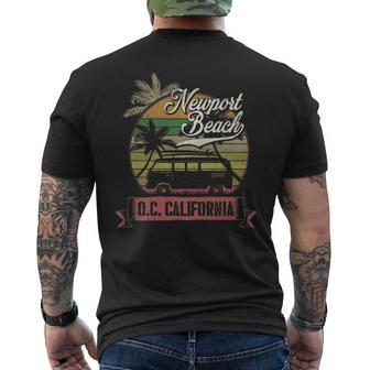 Newport Beach Orange County California Surfing Retro Men's T-shirt Back Print | Mazezy DE