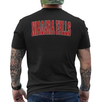 Niagara Falls Canada Varsity Style Vintage Canadian Sports Men's T-shirt Back Print - Monsterry