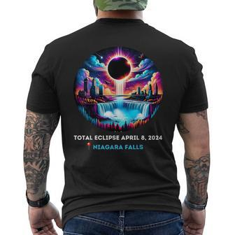 Niagara Falls New York Ny Total Solar Eclipse April 8 2024 Men's T-shirt Back Print | Mazezy