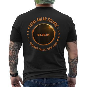 Niagara Falls New York State Total Solar Eclipse 2024 Men's T-shirt Back Print | Mazezy